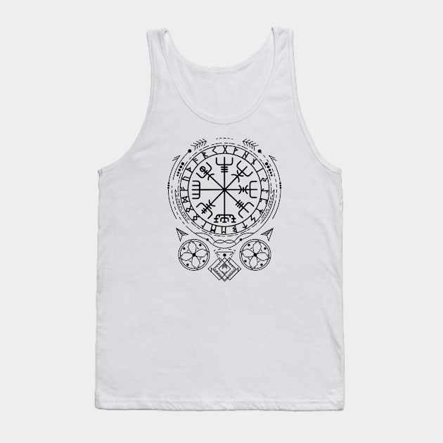 Vegvisir - The Viking Compass | Norse Pagan Symbol Tank Top by CelestialStudio